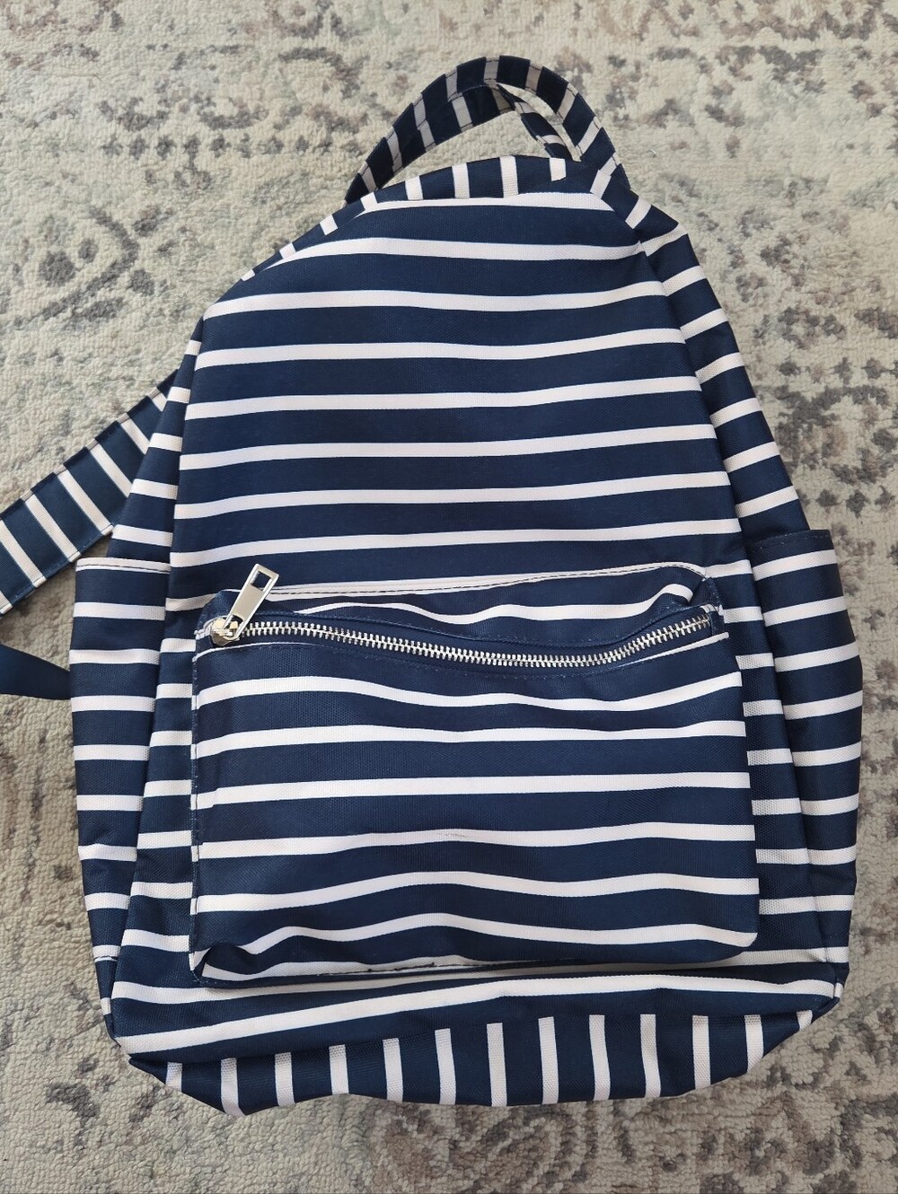 No Boundaries Nylon Cargo Backpack Navy & White Striped EUC Back To School - Picture 2 of 8